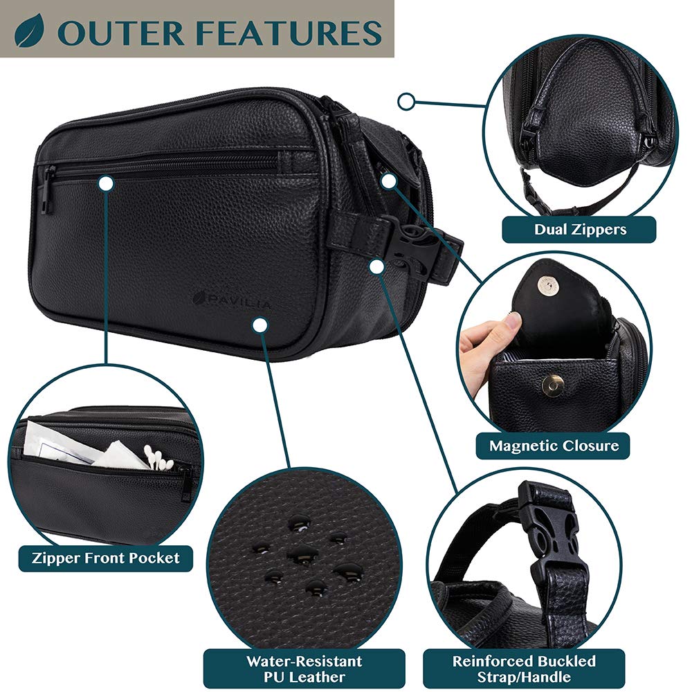 PAVILIA elastic bands and mesh pockets detail keeping grooming tools neatly secured