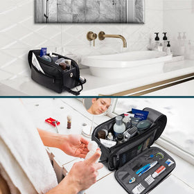 PAVILIA handle with clip-on buckle hanging on towel bar for hands-free access