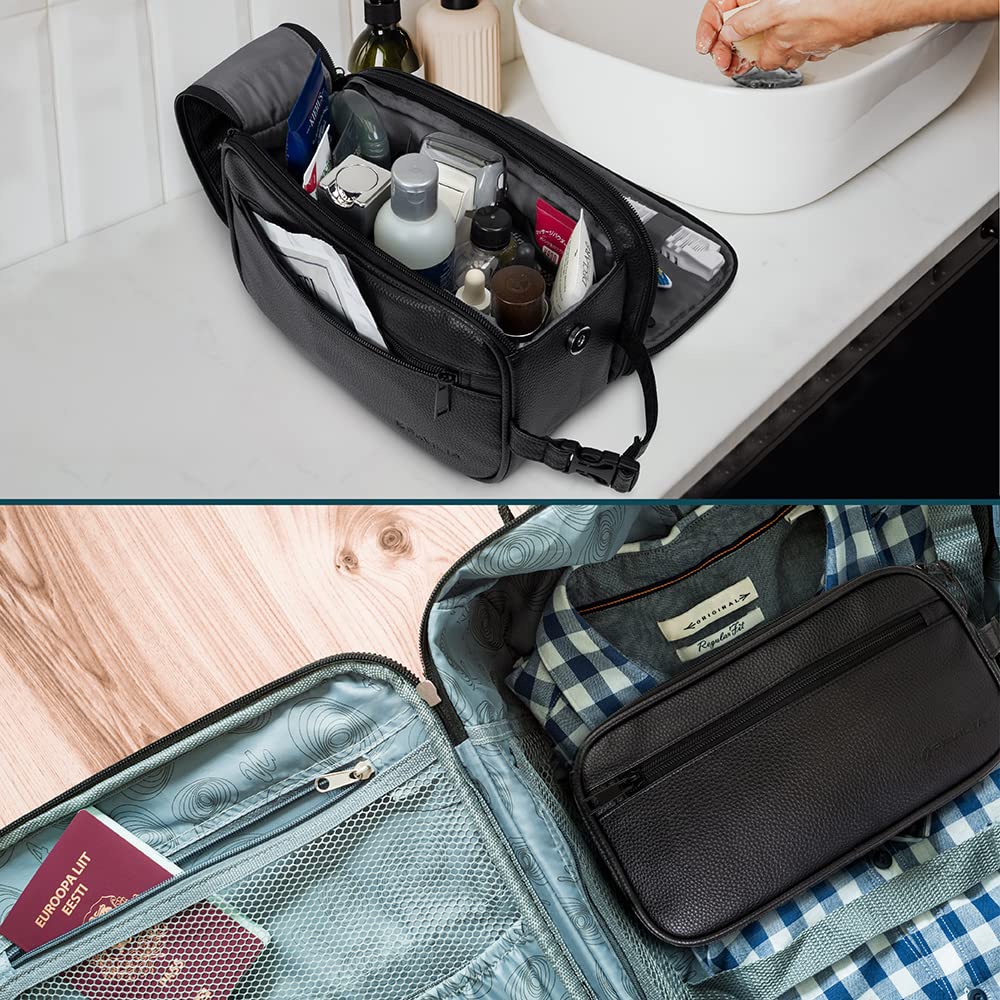 PAVILIA next to suitcase to show compact 10.5 x 5.5 x 6 inch travel scale