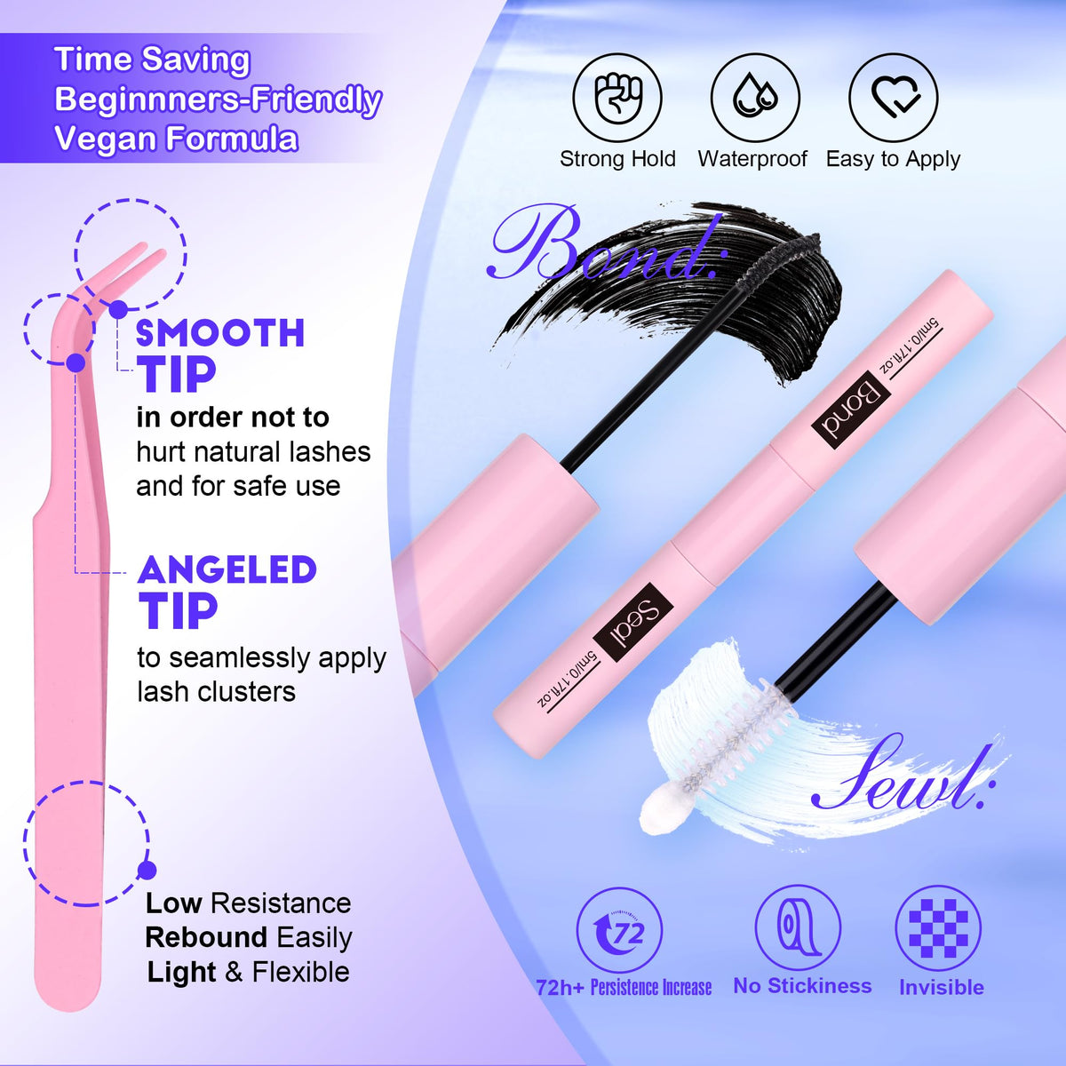 Pawotence step-by-step application scene showing quick DIY lash routine
