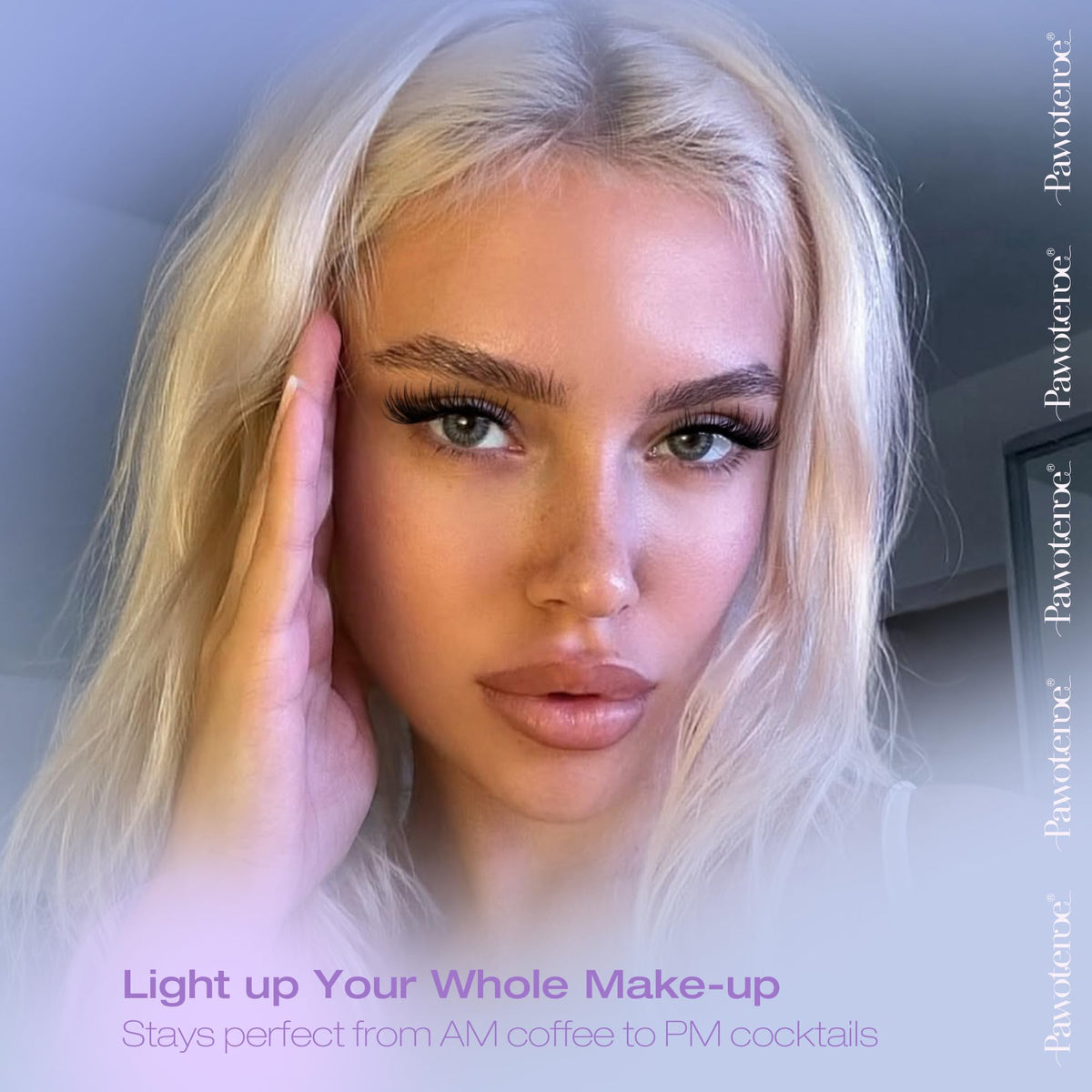 Pawotence before-and-after eye comparison displaying natural blend and added volume