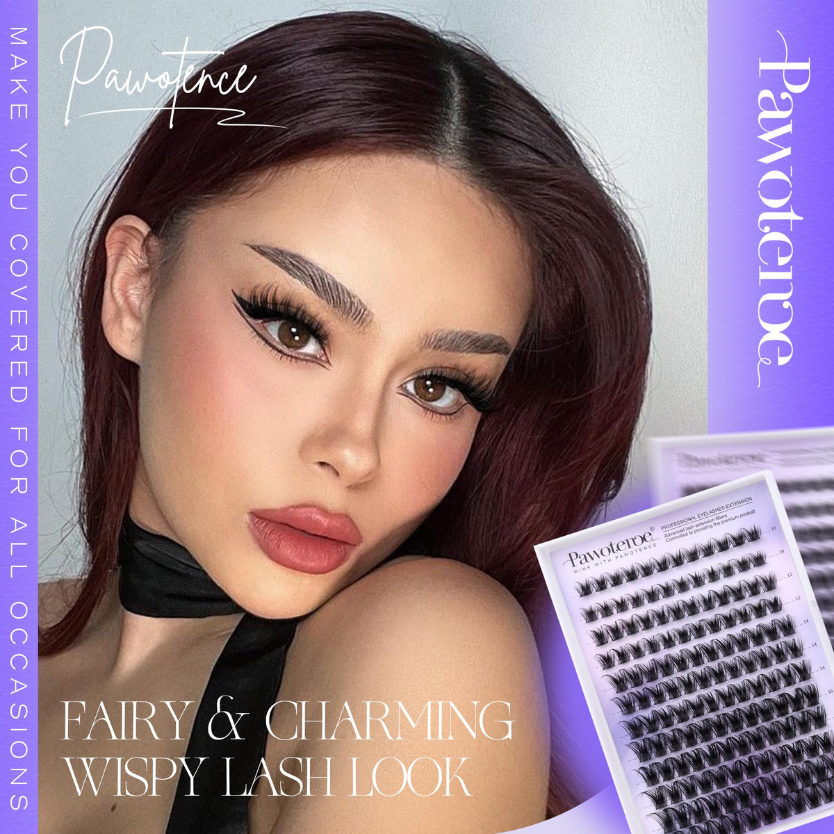 Pawotence before and after comparison highlighting fuller, wispy results
