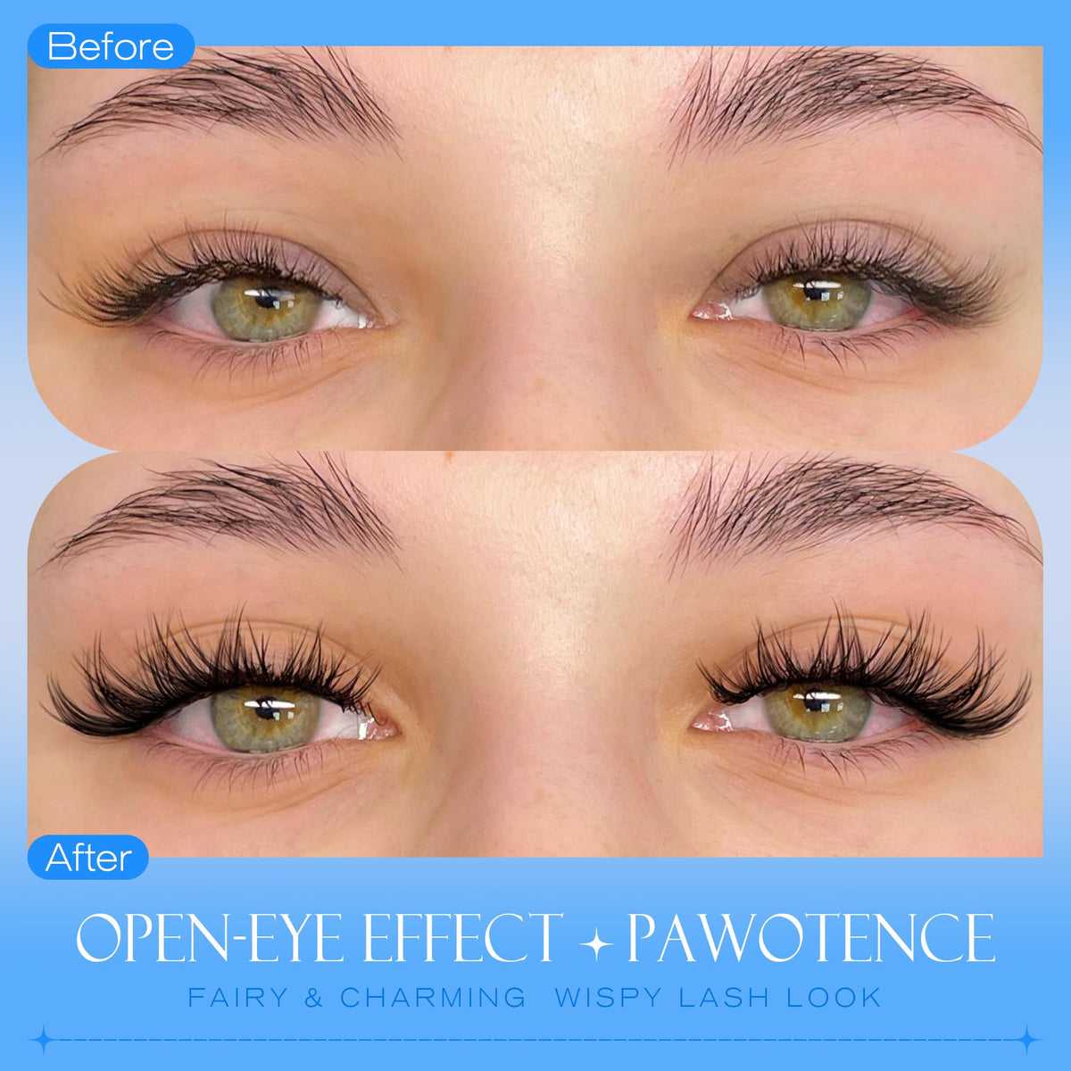 Pawotence close-up of lash fibers highlighting softness and natural taper