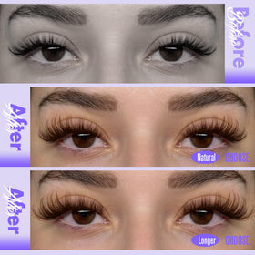 Pawotence close-up of soft brown fibers for natural-feel lashes