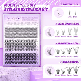 Pawotence cluster lashes close-up exhibiting soft fine fibers and texture
