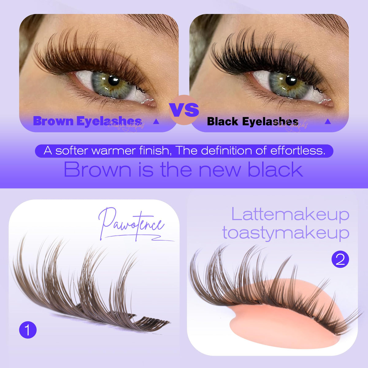 Pawotence applied wispy clusters on eye offering subtle volumizing effect