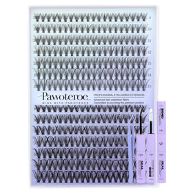 Pawotence front packaging of lash kit showing included tools and clusters for easy application