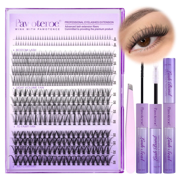 Pawotence front packaging showing complete DIY lash kit and contents