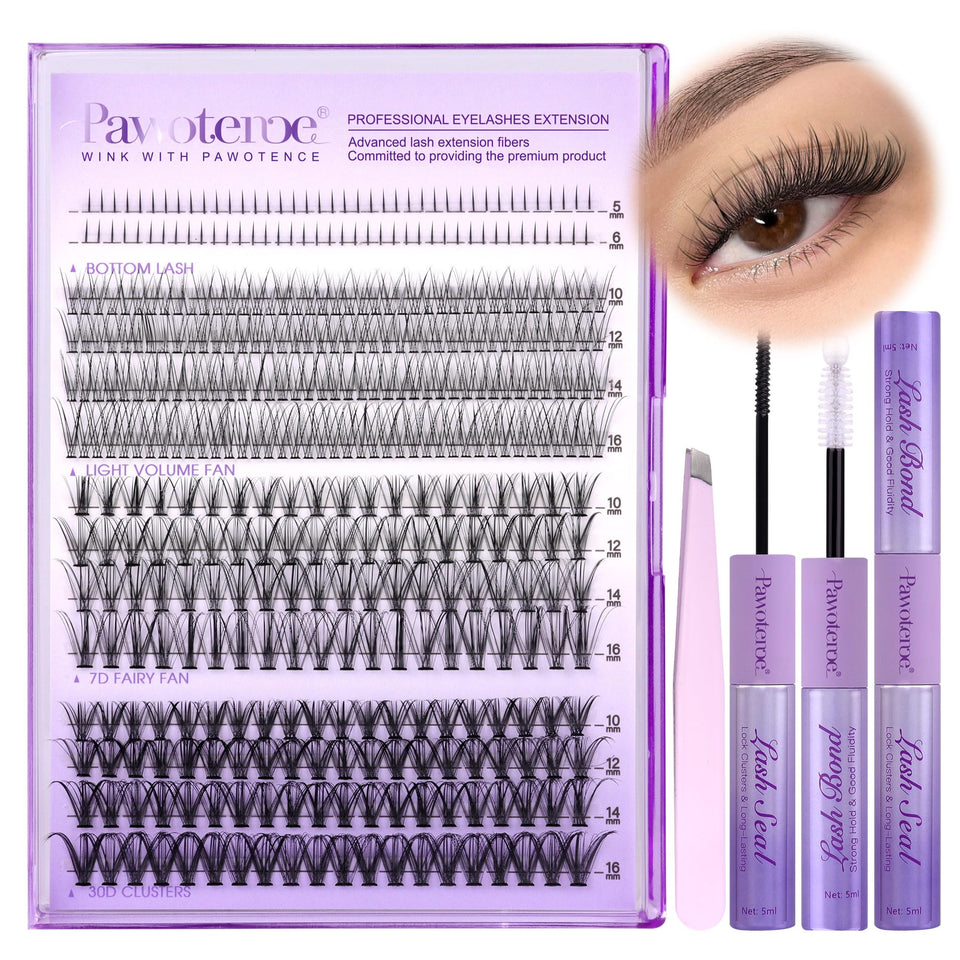 Pawotence front packaging showing complete DIY lash kit and contents