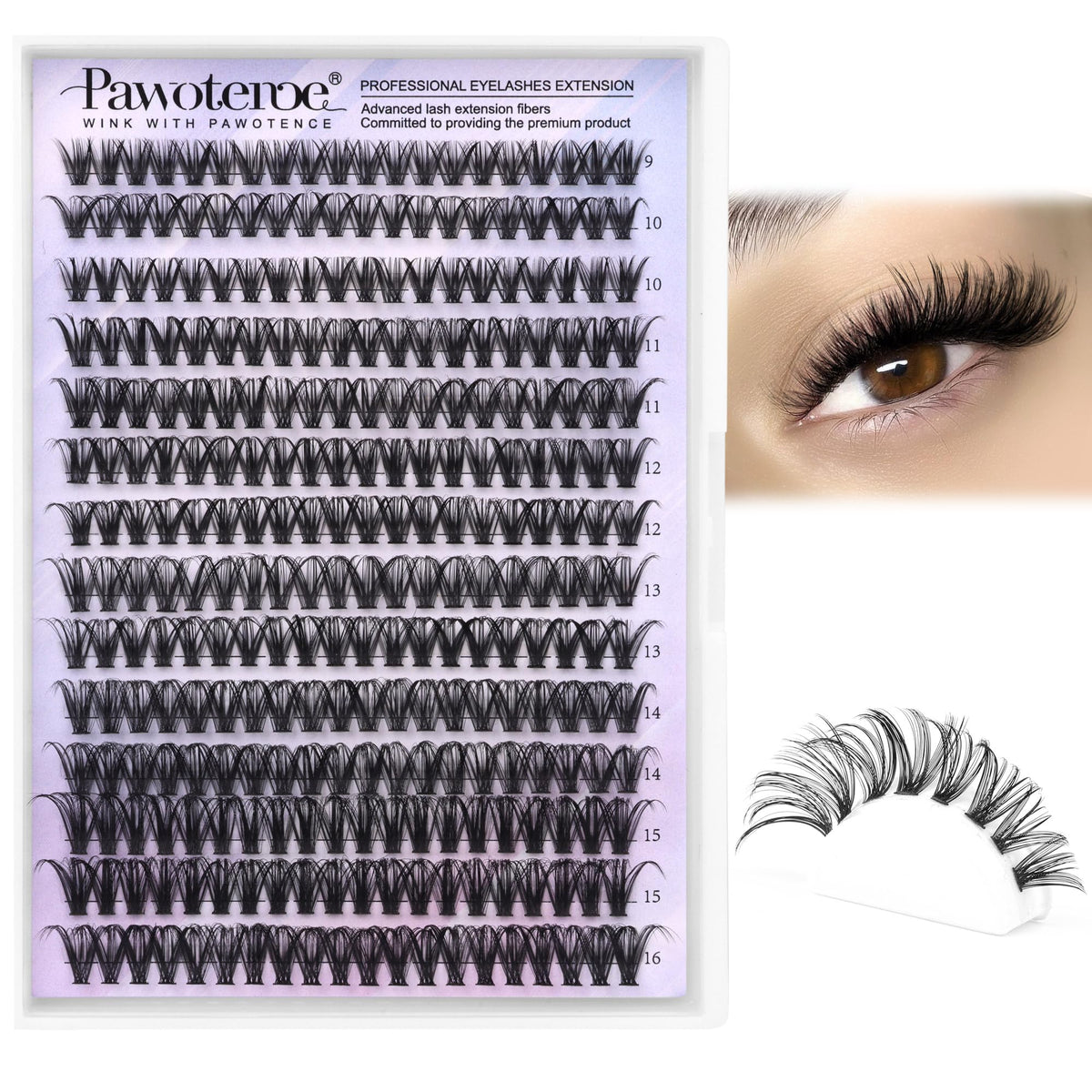 Pawotence front packaging showing 280pcs mix and 40D volume