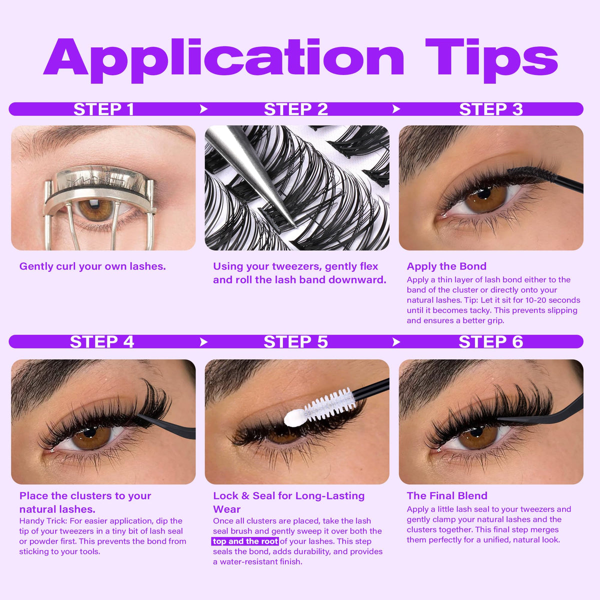 Pawotence eyelashes styling for evening makeup and lasting glam