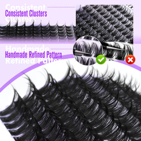 Pawotence model wearing clusters to show soft, fuller lashes