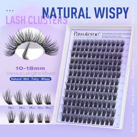 Pawotence spread of 10–18mm clusters arranged to show available length options and layering benefit