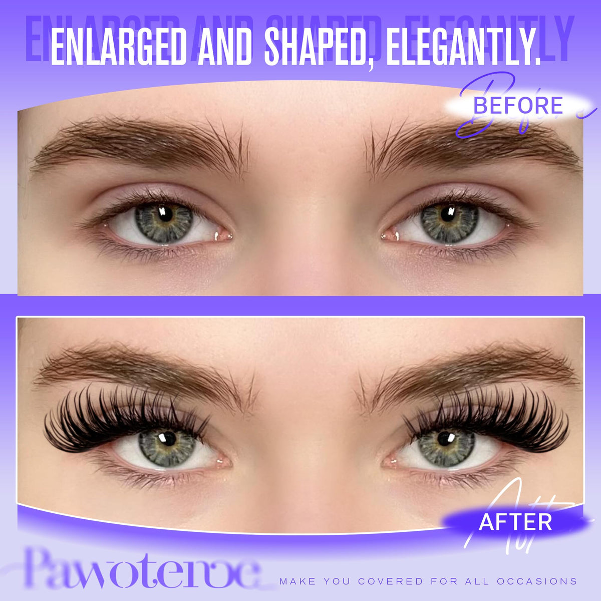 Pawotence wet-look close detail highlighting glossy finish and camera-ready benefit