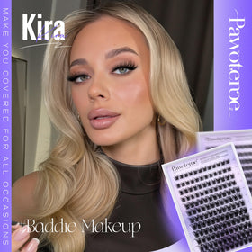Pawotence model eye wearing clusters demonstrating natural lifted look