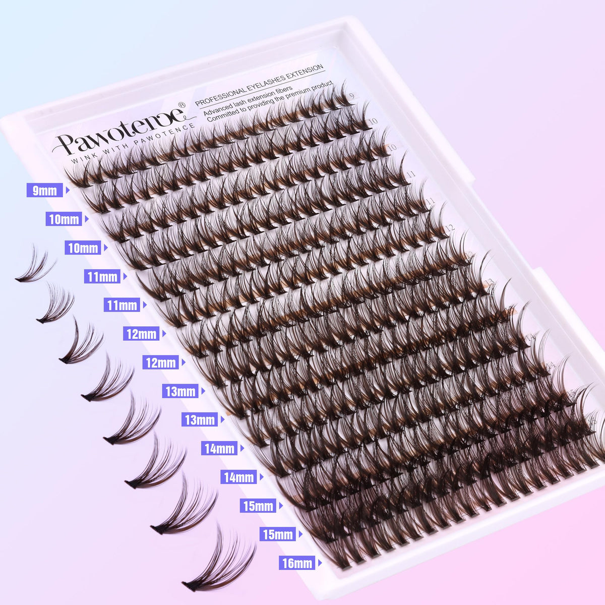 Pawotence fiber close-up showing soft, lightweight lash texture for natural wear