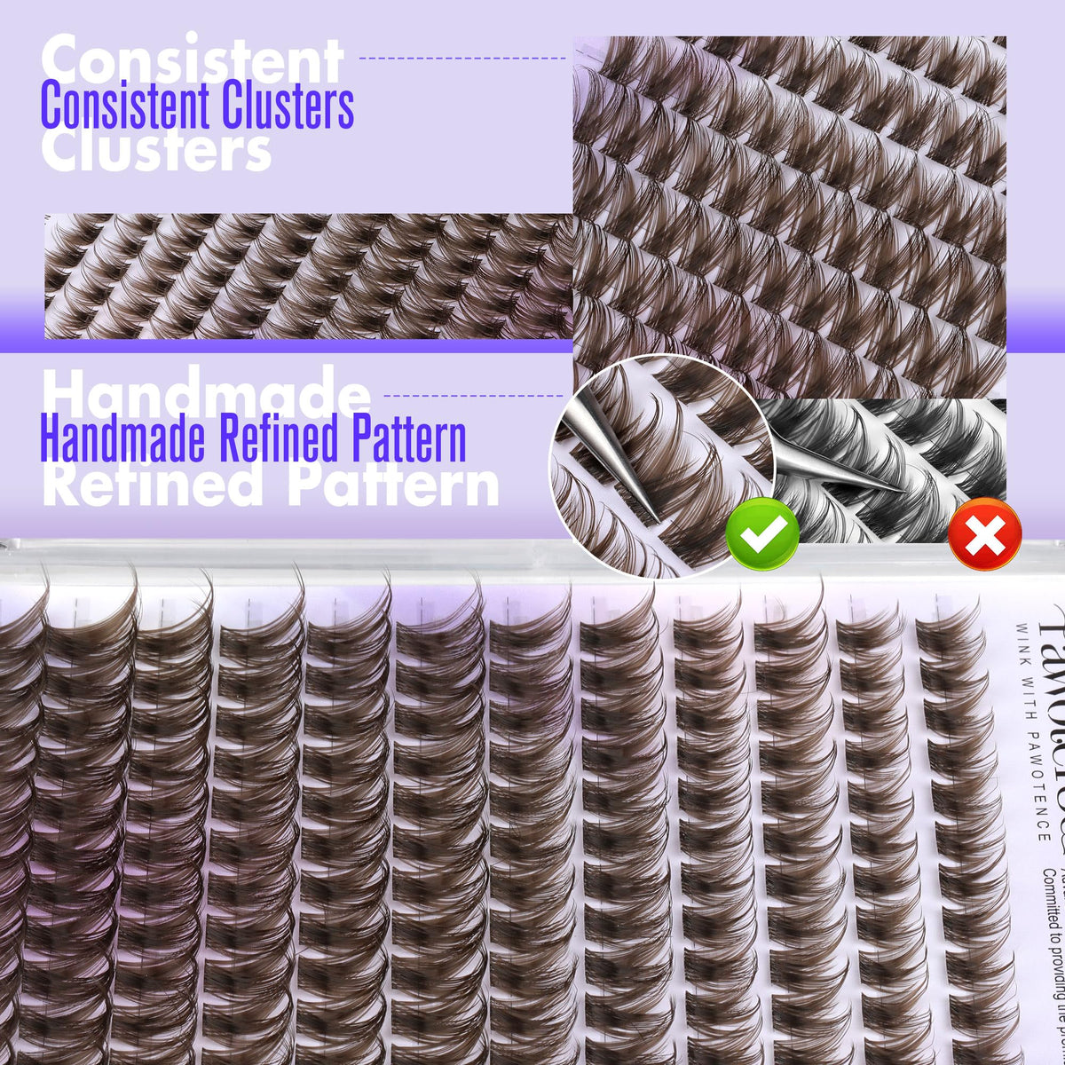 Pawotence tray displaying mixed cluster lengths for tailored styling
