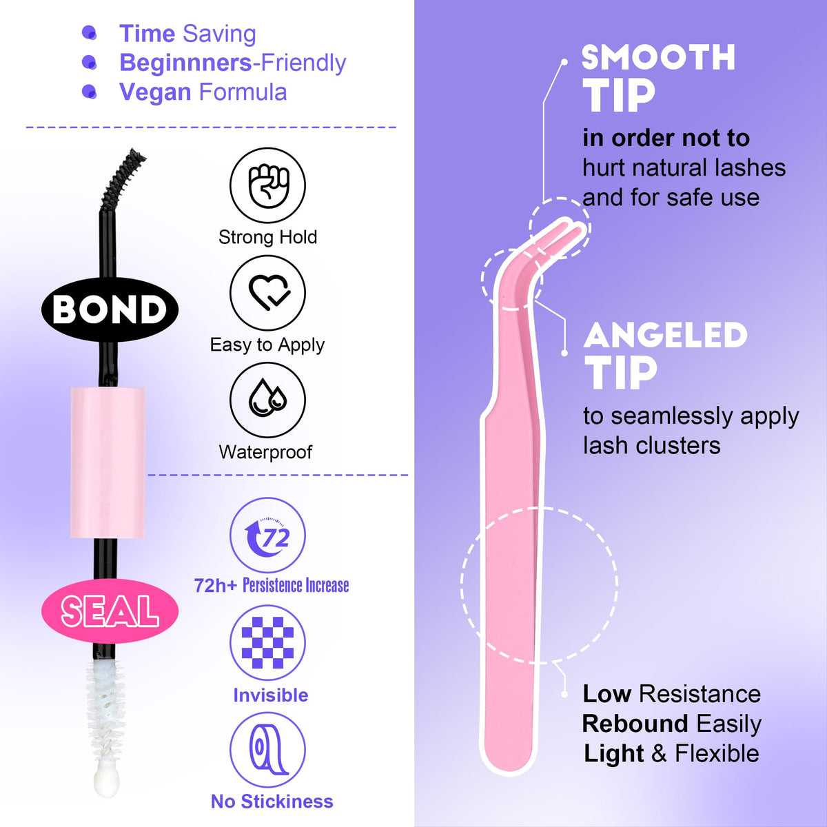 Pawotence stainless tweezers applicator showing precise placement control