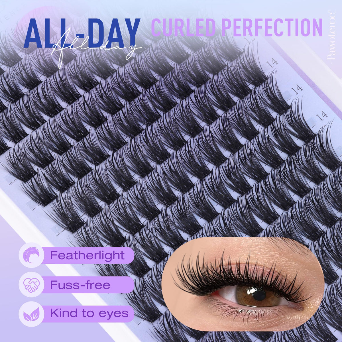 Pawotence wet-look silk fiber texture demonstrating glossy finish for lush-looking lashes