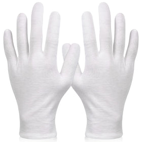 PAXCOO front pack of XL cotton gloves showing quantity and clean benefit