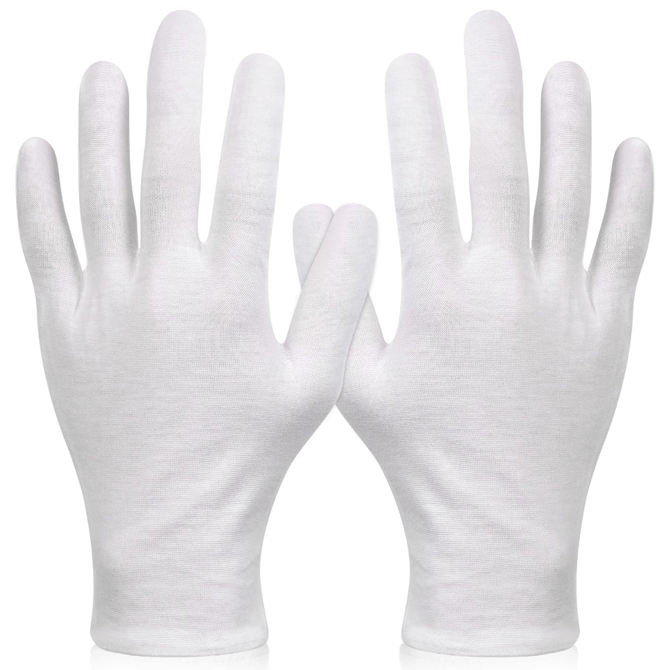 PAXCOO front pack of XL cotton gloves showing quantity and clean benefit