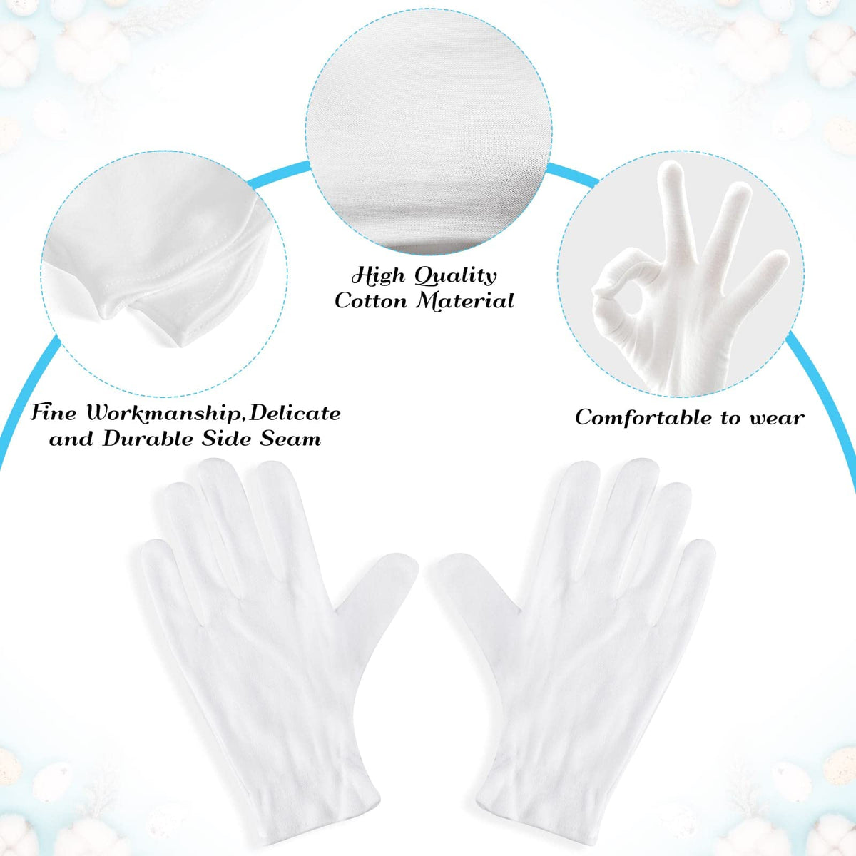 PAXCOO glove handling a necklace for jewelry inspection without fingerprints