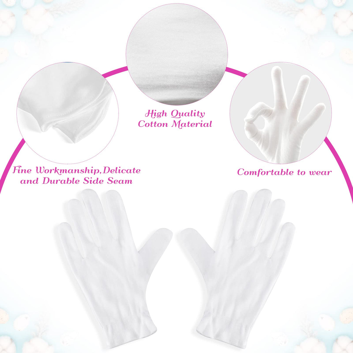 PAXCOO gloves handling jewelry and coins to prevent fingerprints and scratches