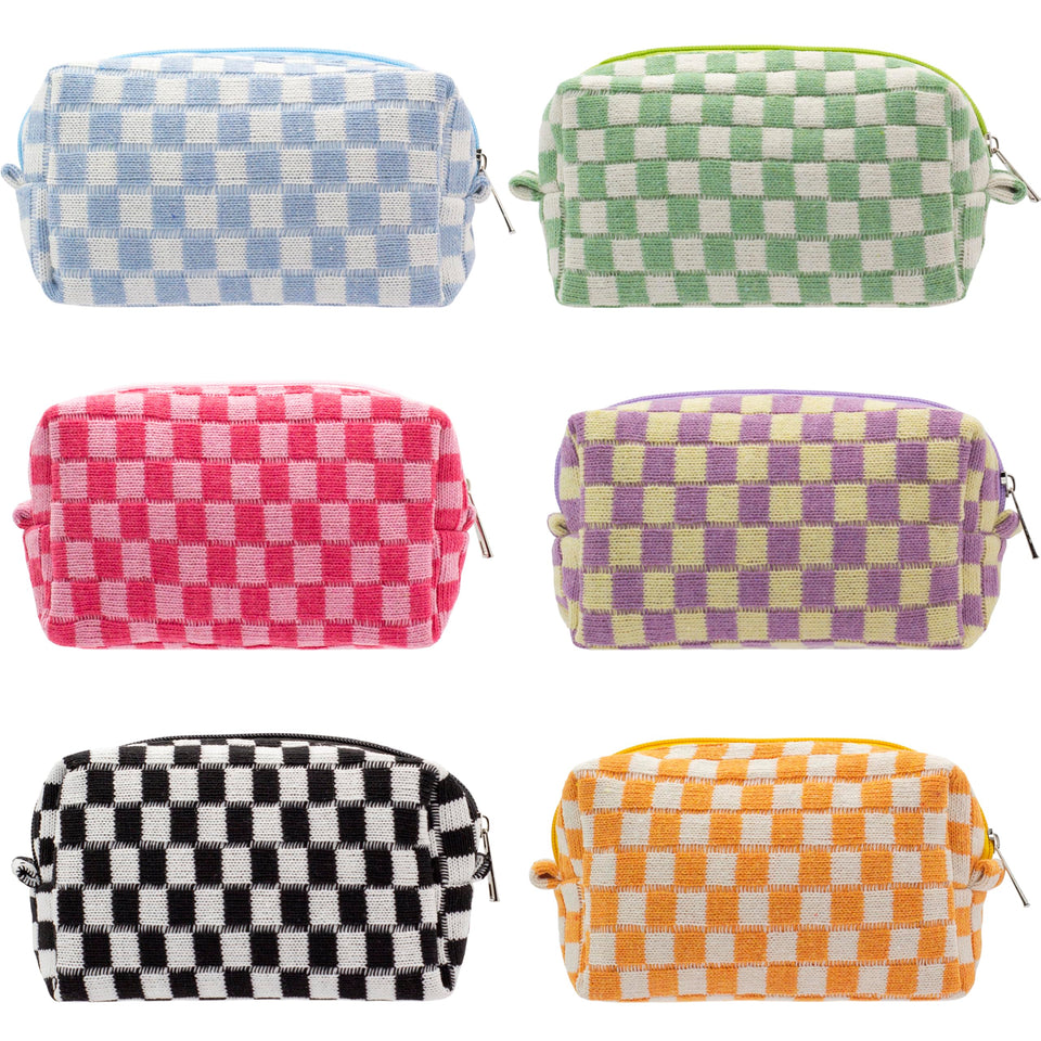 PAZIMIIK front view of checkered bag showing compact organization benefit