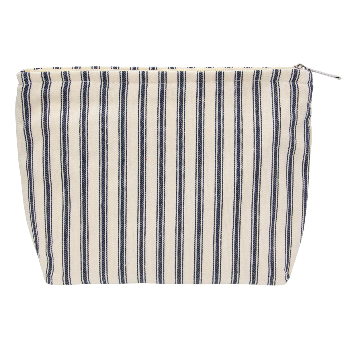 PAZIMIIK front view vintage navy stripe shows stylish pouch and travel-ready capacity