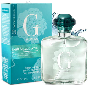 PB ParfumsBelcam front bottle view showing elegant design and fresh appeal