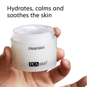 PCA SKIN Clearskin ingredient display with niacinamide and bisabolol for tone and calm