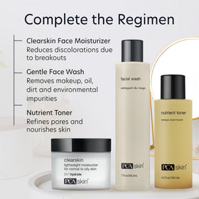 PCA SKIN Clearskin used by a man in mirror reflecting inclusive daily skincare use