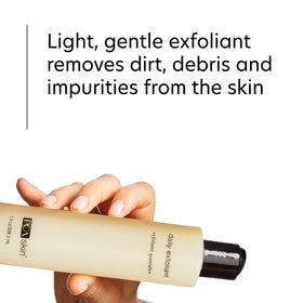 PCA SKIN ingredients label focused on botanicals and biodegradable exfoliants info