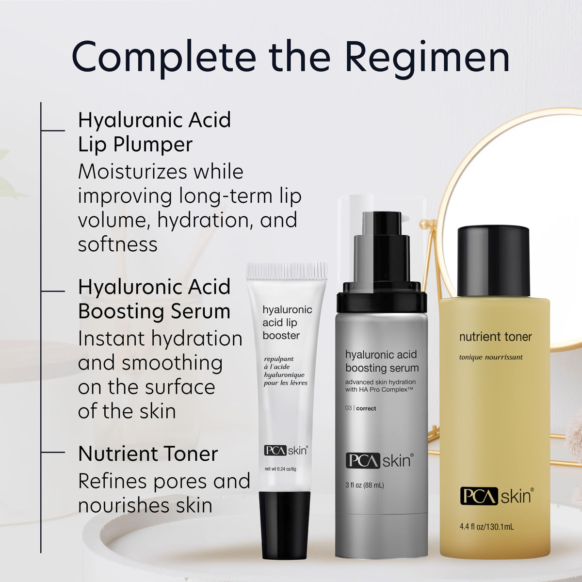 PCA SKIN on a bathroom shelf in lifestyle scene for daily use appeal