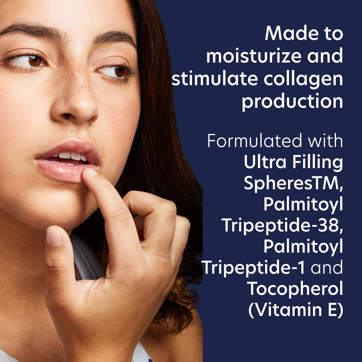 PCA SKIN applied on lips demonstrating immediate hydration and smoother look