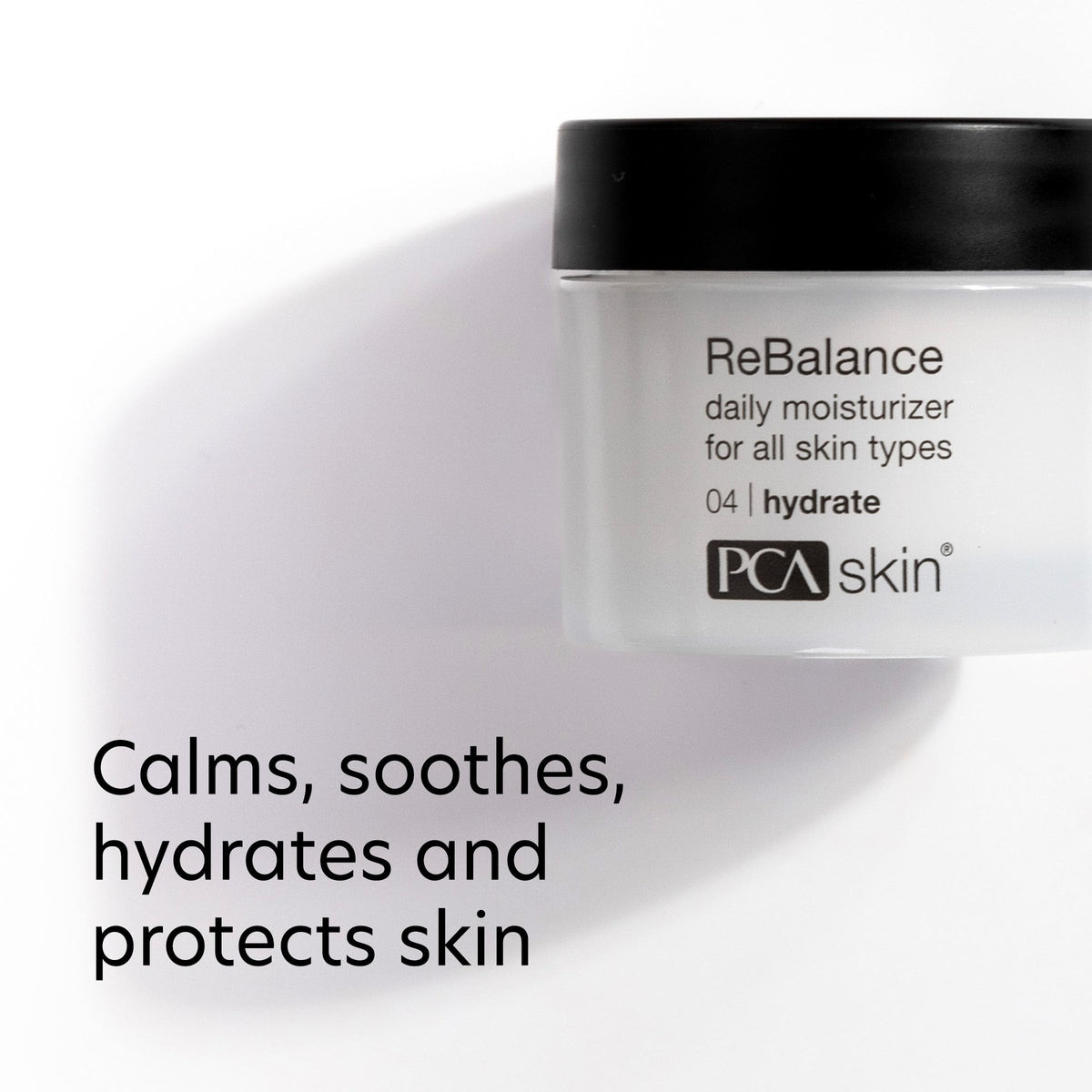 PCA SKIN ReBalance being applied to cheek illustrating calming and soothing benefit