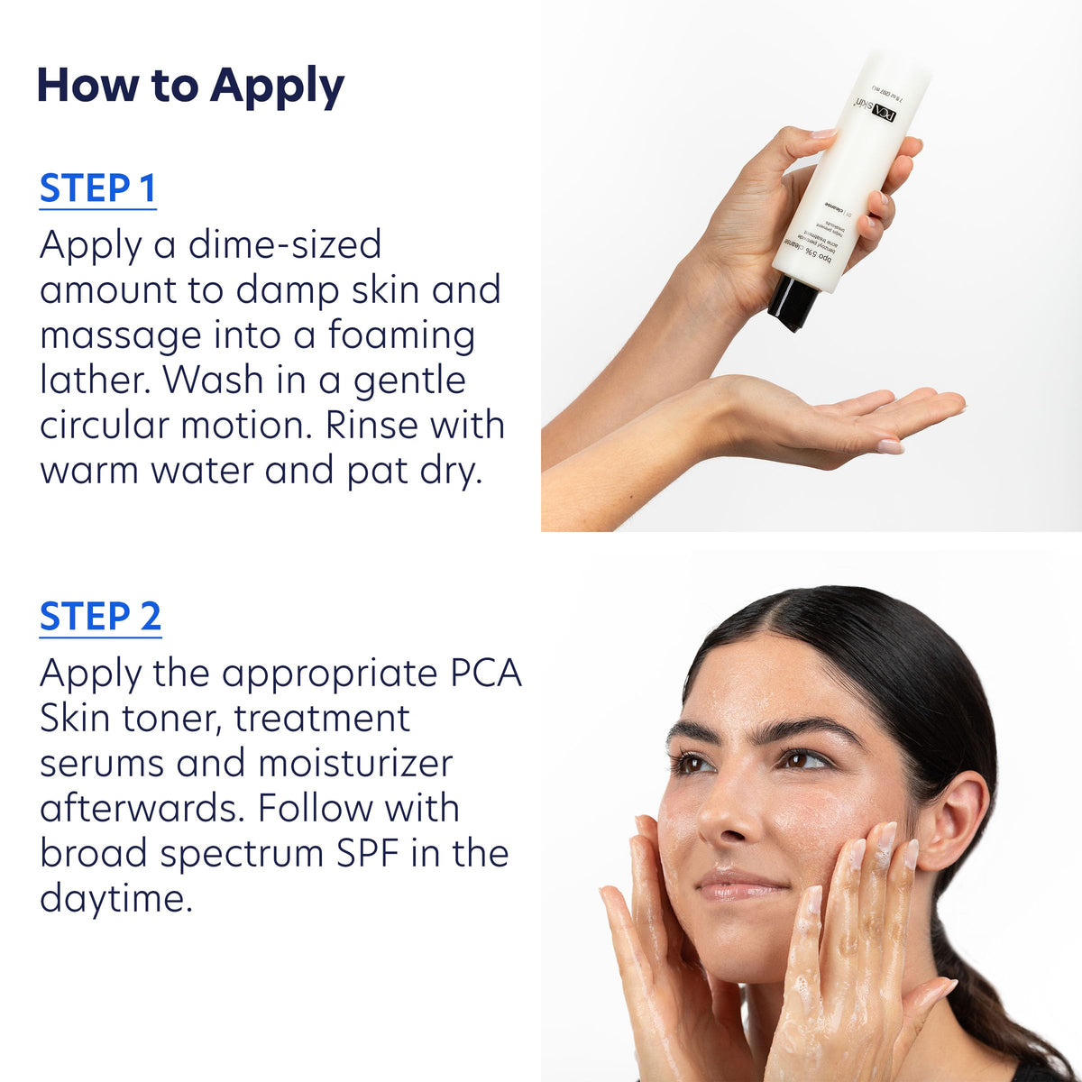 PCA SKIN gel texture on skin showing mild exfoliation benefit