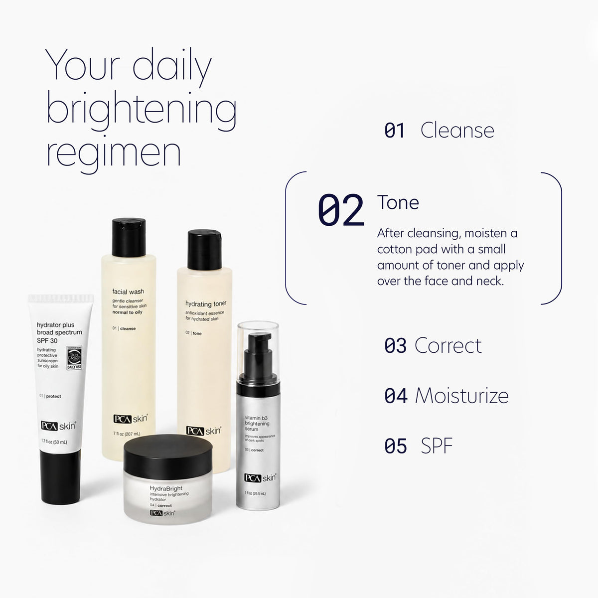PCA SKIN toner on bathroom counter suggesting daily routine use