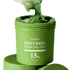 P.CALM front packaging showing mask tube and product name benefits