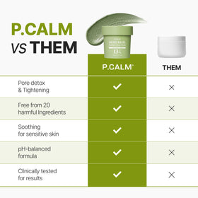 P.CALM 90g jar beside ruler showing realistic size and portability