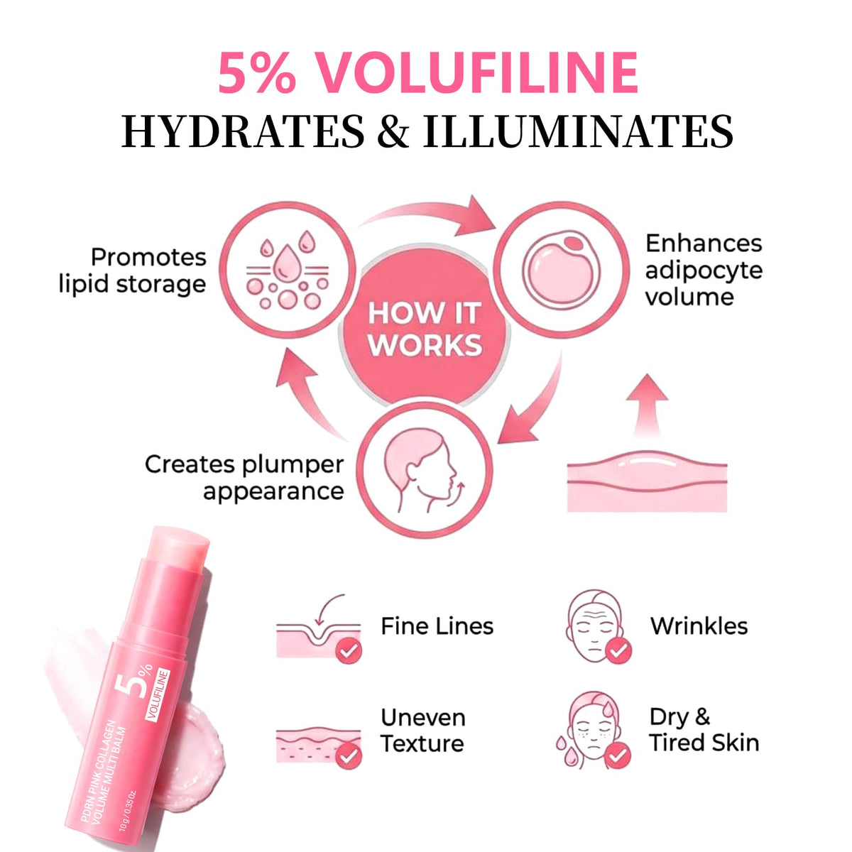 Generic PDRN Pink Collagen ingredients label highlighting active complex benefits