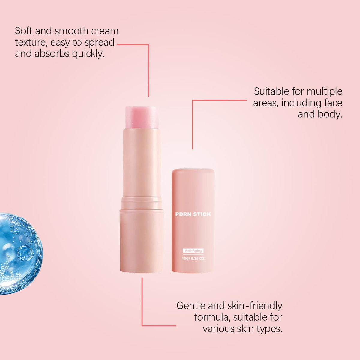 PDRN STICK inside a handbag with makeup items benefit: quick on-the-go touch-ups