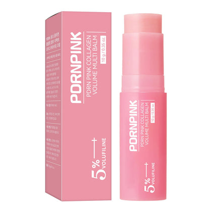 PDRNPINK front packaging showing balm stick and branding, quick radiance benefit