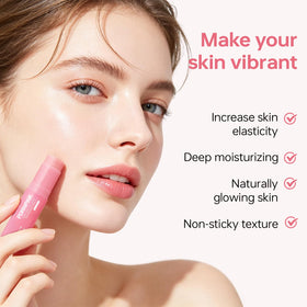 PDRNPINK melting balm shown gliding on skin for non-sticky hydration benefit