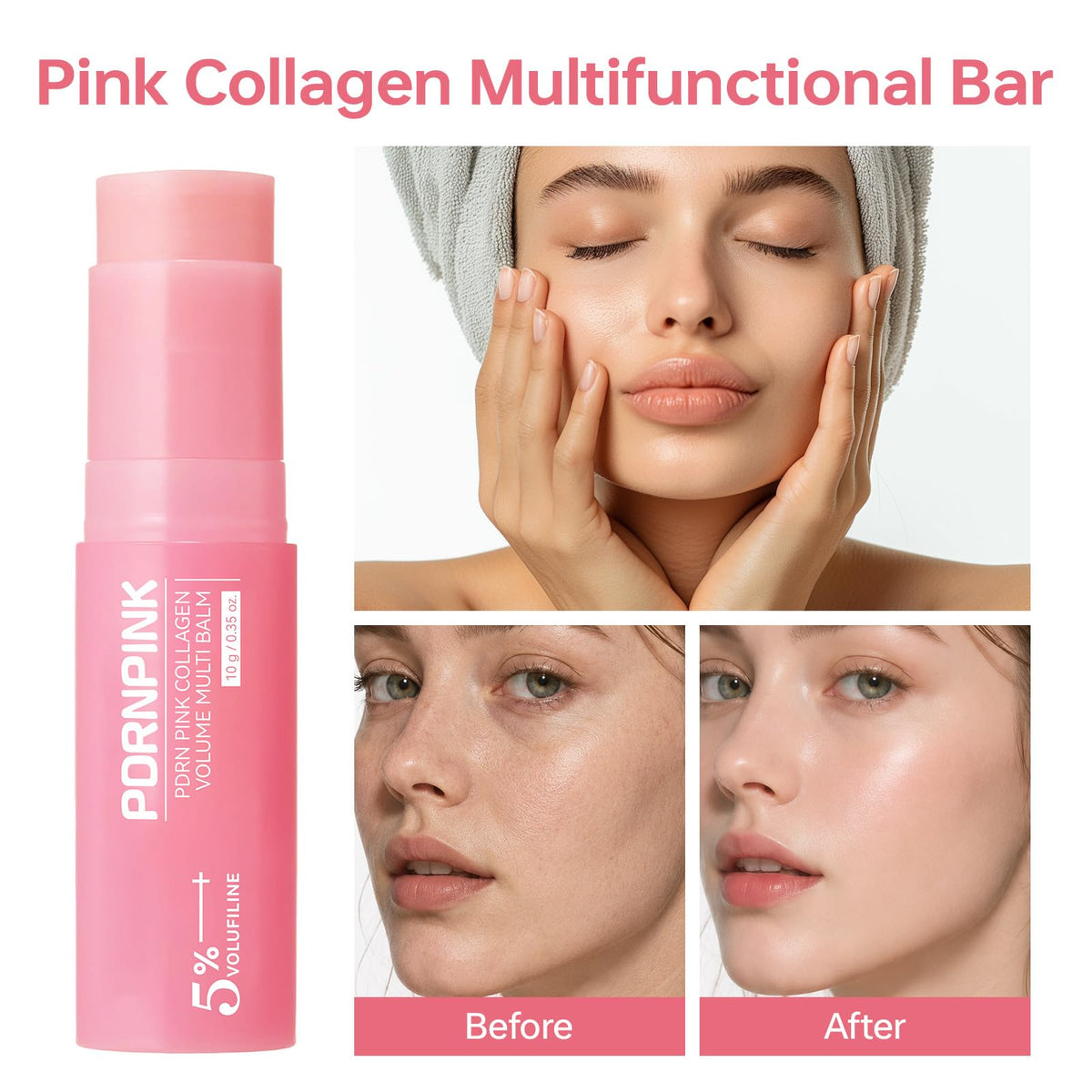 PDRNPINK close-up of balm texture melting for smooth glide and instant plump