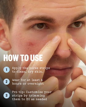 PEACE OUT strip on cheek targeting congestion and blackheads