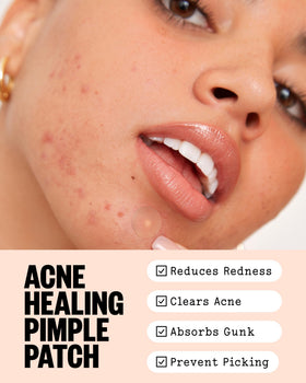PEACE OUT close-up of single hydrocolloid dot texture, highlights thin adhesion