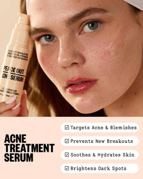 PEACE OUT pump dispensing serum for precise, mess-free application