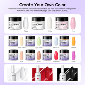 PEACECOLOR pack of 100 nail tips and brushes laid out for easy practice