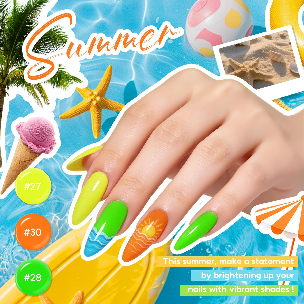 PEACECOLOR array of 55 gel colors laid flat to show palette variety